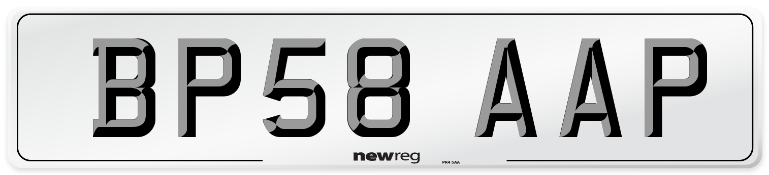 BP58 AAP Number Plate from New Reg